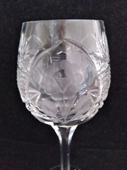 One IMPERIAL CRYSTAL IMPORT ALEXANDRA Cut Wine Goblet 7-1/4″ H