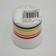 Fiesta Signature Lines Shot Glass White Fiestaware Rainbow Stripes 2oz NWT (F16)