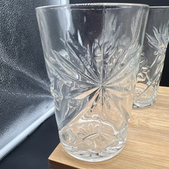5 VTG Anchor Hocking Prescut Star of David 8 oz Glass Tumblers 4.25” Vintage