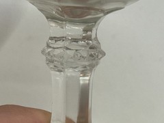 EAPG Clear Glass Water Goblet with Double Ribbon Decoration