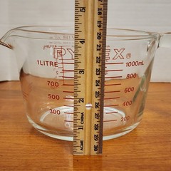 Pyrex Glass Measuring Cups 4 Cup / 1 qt. / 1 Liter + 2 Cup / 1 Pint / 500 ml VGC