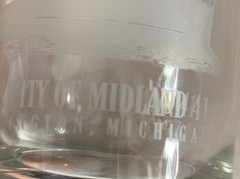 8 Vtg SS City of Midland 41 C&O Etched Low Ball Whiskey Glasses Rare 12 oz