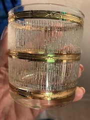 Vintage Juice Glasses High Ball Barware with Gold Trim stunning Mint set of 3