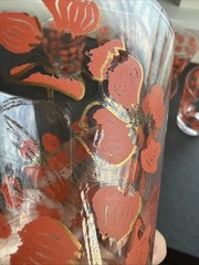Fred Press MCM Mid Century Conical Highball Set Of 7 Dogwood Glasses