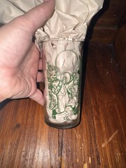 Vintage Mid-Century Green Circus Parade Glass Tumbler Mold #26 Novelty Highball