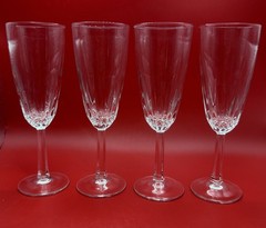 Vintage Set 4-Cristal D’Arques Durand France DIAMANT Champagne Flutes 7” 4 fl oz