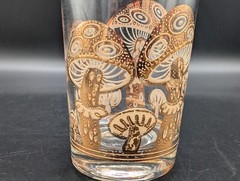 Culver MCM 22K Gold Magic Mushroom Highball Glass Art Nuevo Mid Century