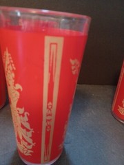 Vintage Culver Siam Goddess Highball Glasses, Red & Gold Thai Goddess -Set Of 5
