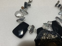 statement brutalist Exotic multi Crystals beads 8.5″ bracelet