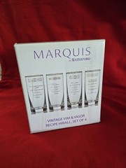 Marquis By Waterford New In Box Set Of 4 Vintage Vim & Vigor Recipe Highball…