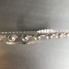 Vintage Candlewick Clear Glass Bubble Edge Serving Tray Plate with Handles 11.5”