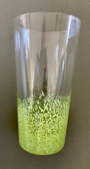 3 Studio Art Glass Cocktail Collins Tumblers 16 Oz Glasses Orange Yellow Green