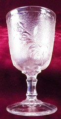Rose in Snow Goblet Campbell Jones & Co #125 Clear Glass 1883 Antique #33