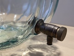 Vintage Glass Beverage Dispenser Pumpkin Spigot Nozzle Spout 14 1/4″ ITALY