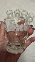 Vintage Pyrex Gooseberry White Juice Glasses, Set of 10 Very Nice Condition