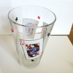 Tall 16oz Poker Cards Beer Glass Tumbler ANT#110