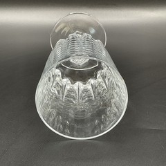 Vintage Crystal Water Goblet Clear Stemmed Glass Faceted Stem 6.5” Unmarked