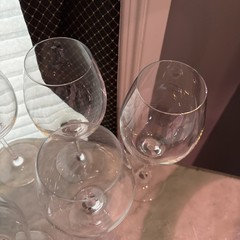 Elegant Set Of RONA Crystal Bordeaux Wine Glasses 9-1/4″ Tall Slovakia(7)