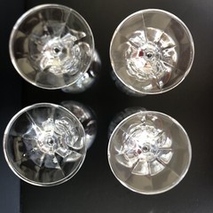 Set-4 Cascade Fluted Champagne Import Assoc. Etched Decorative Ball Stem Glasses
