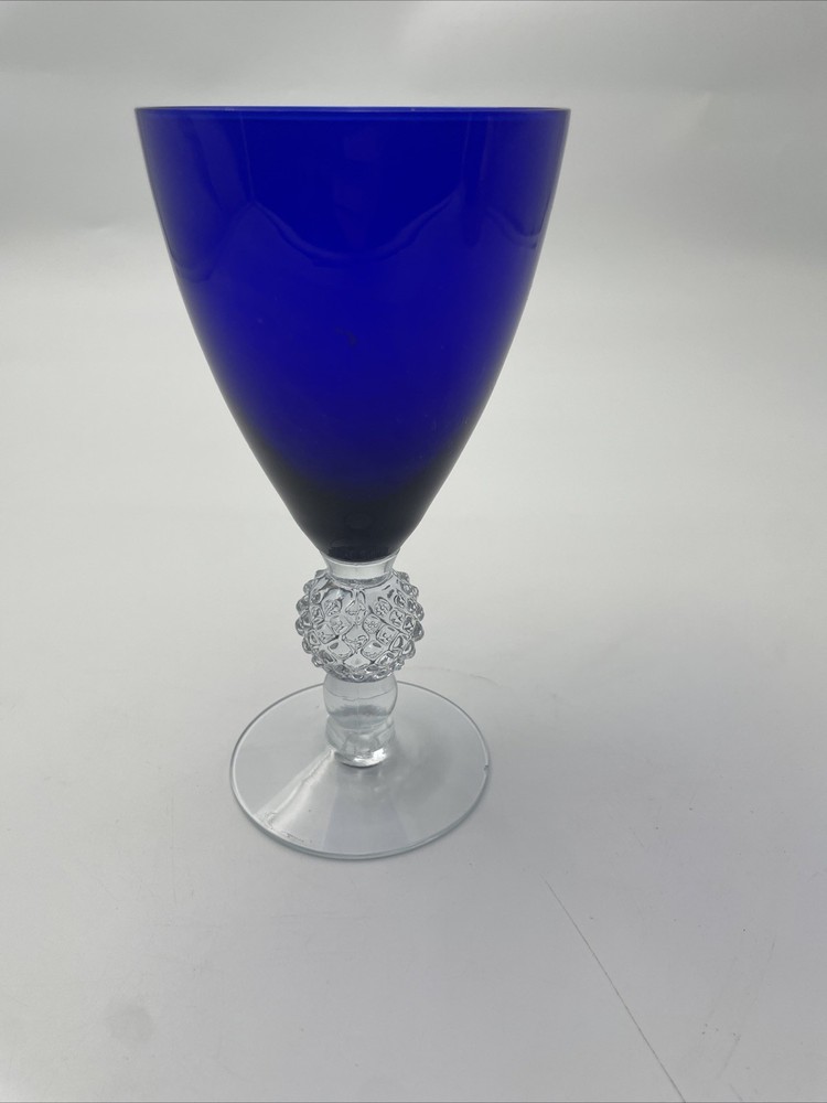 Vintage Morgantown Ritz Blue Golf Ball Stem 6 3/4″ tall, 9 oz.