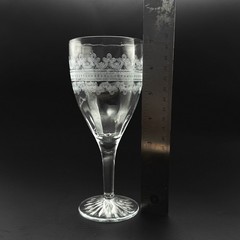 Vintage Tiffin Franciscan Scroll & Band Needle Etched 259 Water/Wine Glass