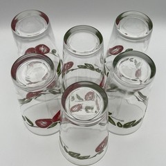 6 Vintage Franciscan Apple 5.75″ Tall Glasses Tumblers Iced Tea 17oz Libbey EUC