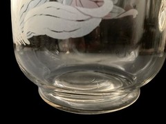 VIN 1950’s Etched Floral Pitcher and 4 Floral Tumblers Libbey Etched Glass