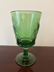 Vintage Fenton LG Wright Strawberry & Currant Pattern KELLY GREEN Glass