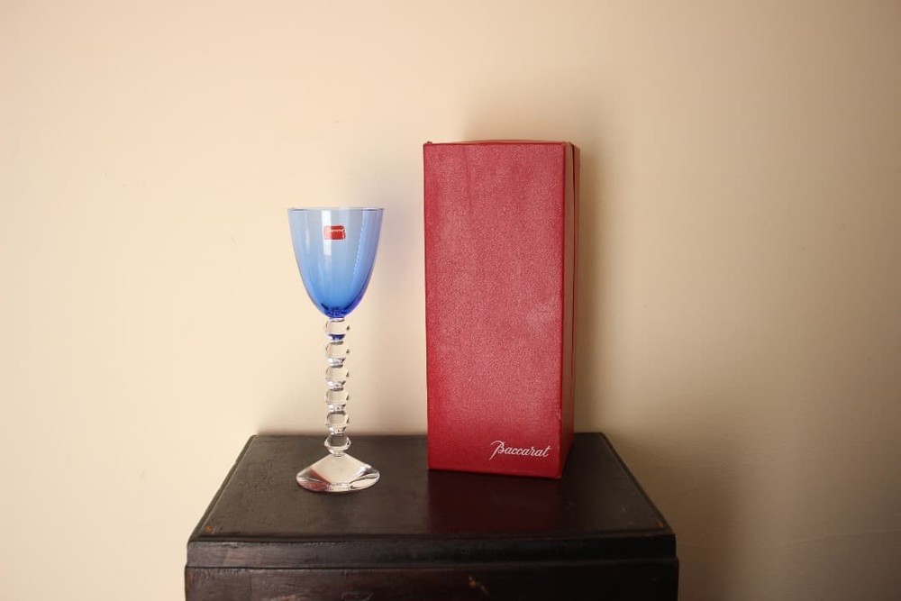 Baccarat Vega Fortissimo wine glass Blue Clear Crystal Red/White Wine Glass