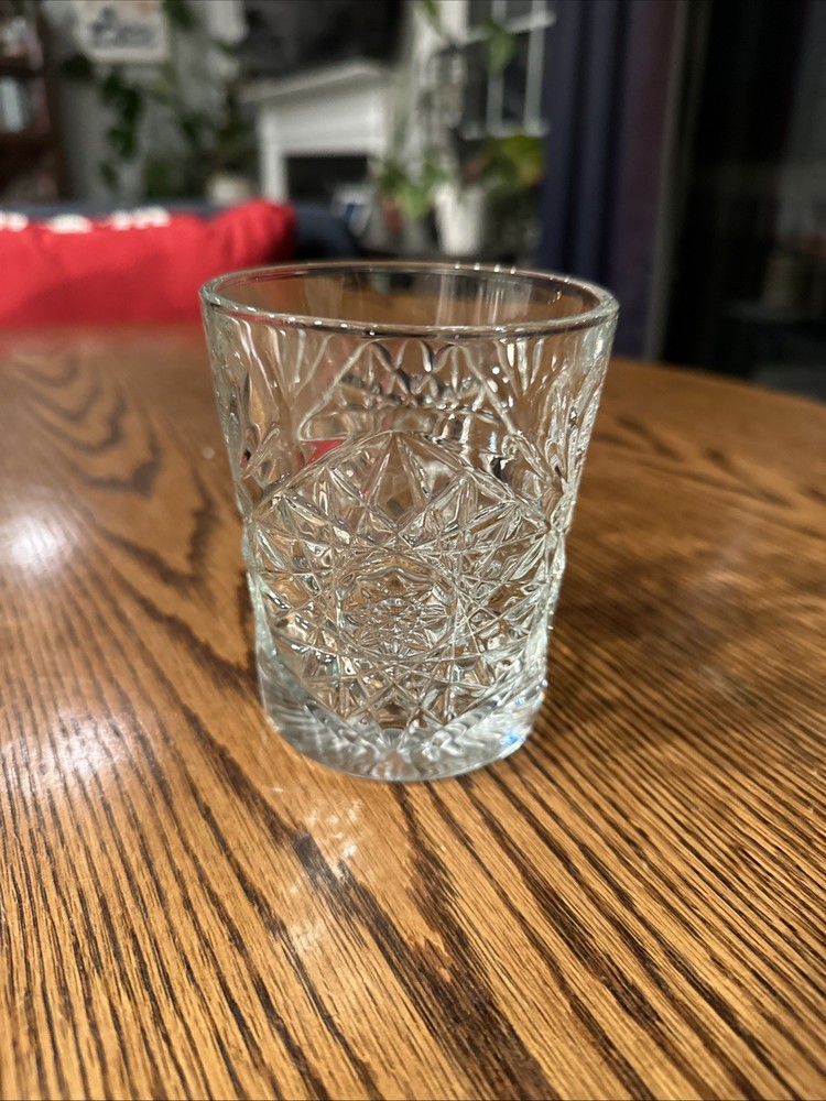 Libbey Hobstar Heavy Whiskey Glass Low Ball Tumbler 4″ Tall