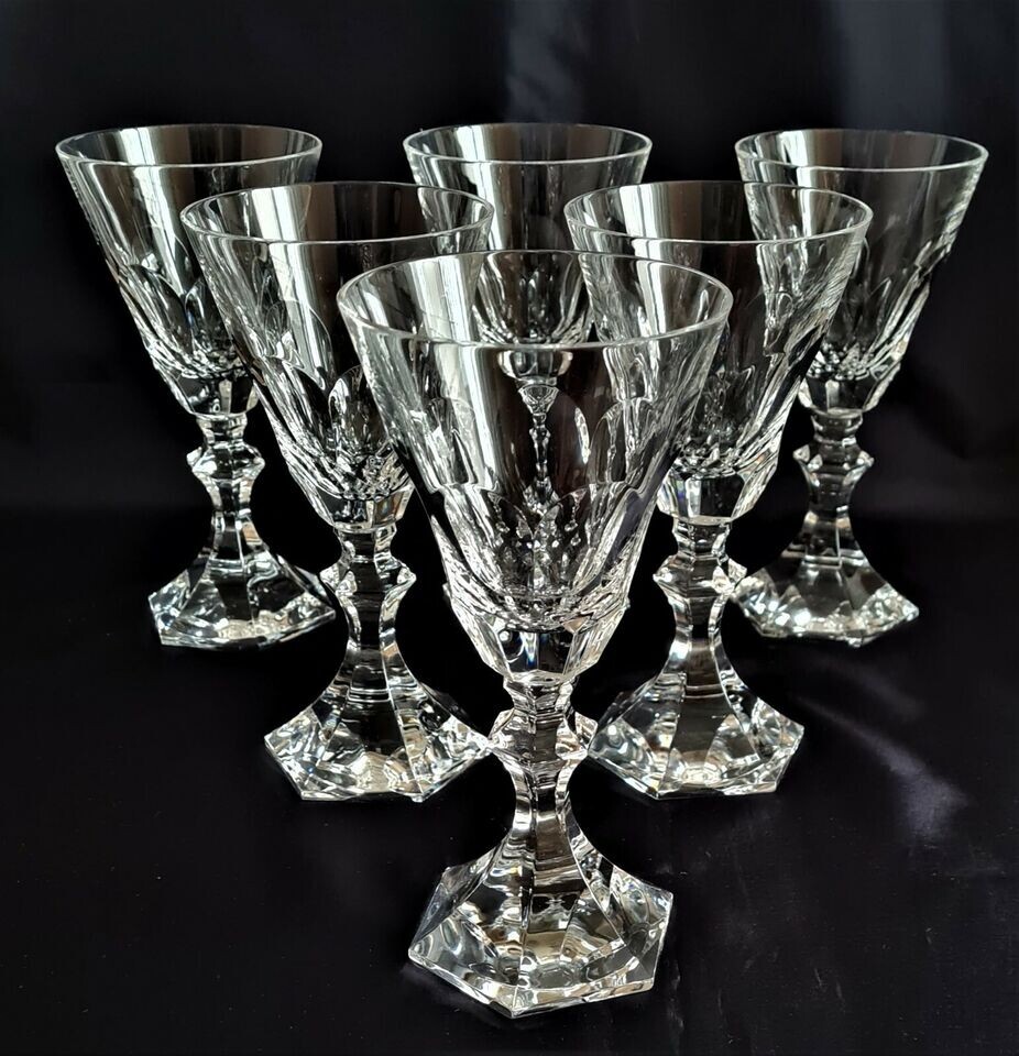 AJKA CRYSTAL / CRISTAL DE PARIS EMINENCE SMALL WINE GLASSES, SET of 6