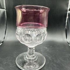 Vintage Tiffin Franciscan Kings Crown Cranberry Flash Glass Water Goblet 5.75”
