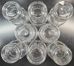 8 Stuart Crystal Dash Dot Tumblers Set Depression Clear Cut England Antique Lot