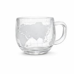 Nestle NesCafe World Globe Glass Mug Cup Vtg 70s MCM