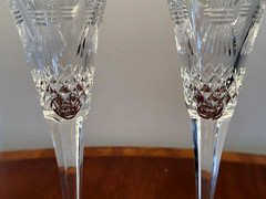 Set of 2 WATERFORD CRYSTAL Millennium Prosperity Wheat Champagne Toasting Flutes