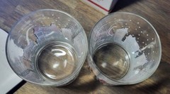 2 VTG Luminarc D’Arques Dublin Christmas Low Ball Glasses 10.5oz Snowy Village