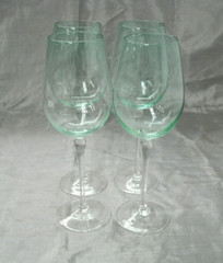 Artland BOUQUET Set of 4-10″ Water Goblets Tinted Pale Green Bowl Clear Stem 1