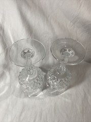 5 Vintage Unmarked Pedestal Crystal Wine ,Iced Tea , Drinking Glasses