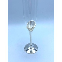 Lenox Forevermore Flute Silverplate Heart Designed Champagne Glass