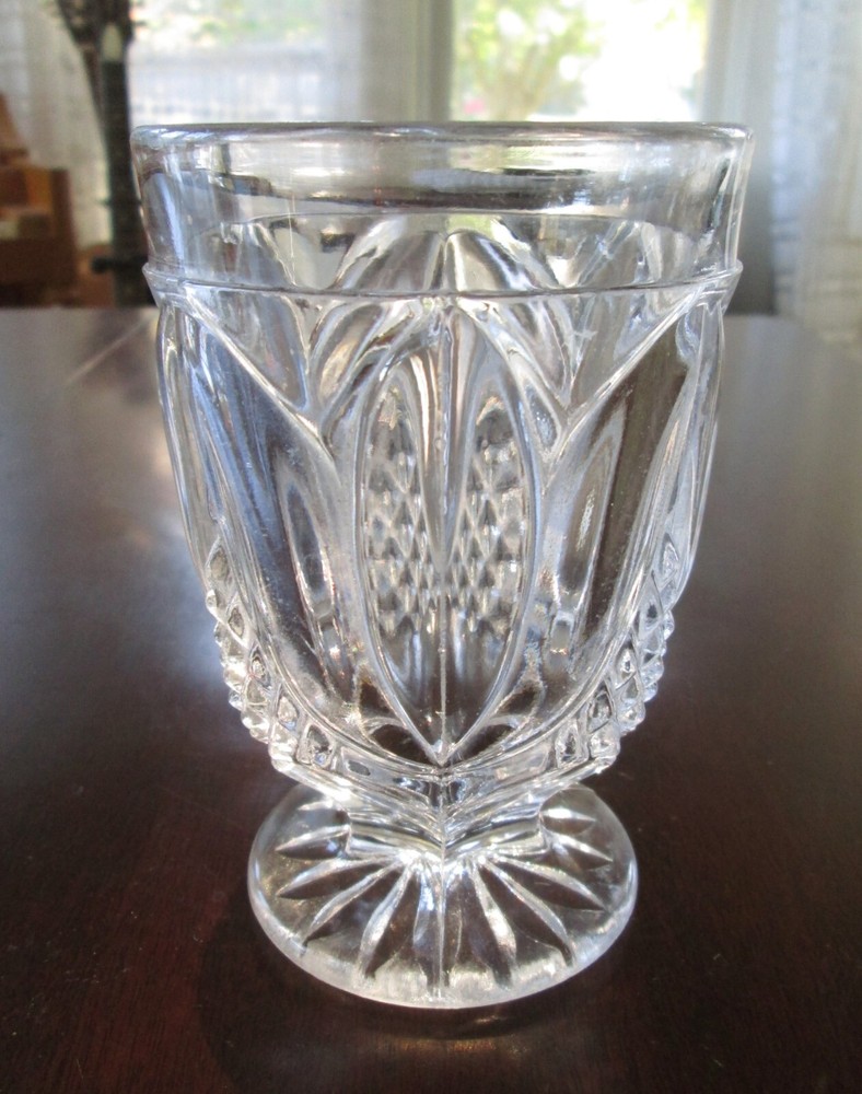 EAPG Bryce, Richards TULIP / TULIP & SAWTOOTH Footed Tumbler / Spooner 5″t 1854