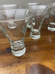 SET OF 6 – MCM Flared Champagne Wine Martini Cocktail Heavy Stem Glasses-4 3/4″