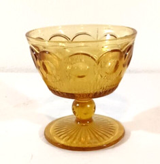 ST GENEVIEVE Amber CHAMPAGNE TALL SHERBERT GLASS BARTLETT COLLINS