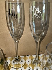 Portmeirion Botanic Garden-Spode-Trad Mr&Mrs, Groom Wine Goblets-10 GLASSES