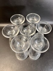 7 Vintage Arcoroc France Clear Molded Embossed Fruit Design Goblets Wine Water
