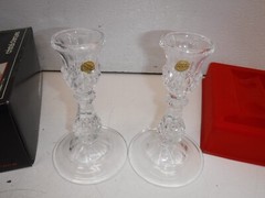 Set 2 Cristal D’arques Candlestick Maintenon Crystal Candle Holders. Never Used.