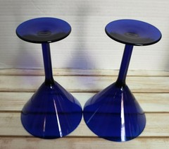 2 Cobalt Blue PIER 1 Martini Glasses/ELEGANT BARWARE 7″