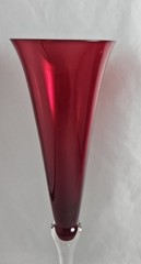 Vintage LENOX Crystal Holiday Gems Ruby Red Set 2 Flutes 11″ NOS