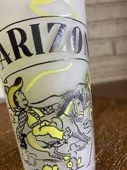 Vintage Arizona Glass White Frosted Souvenir Glass “Chip”