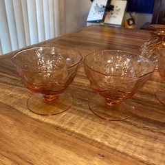 8 Vintage 1960s Mid Century Morgantown Seneca Driftwood Amber Sherbet Glasses