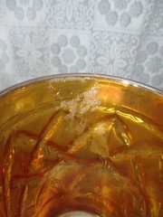 Vintage Dugan Diamond Marigold Carnival Glass Grapevine Lattice Tumbler – 4″